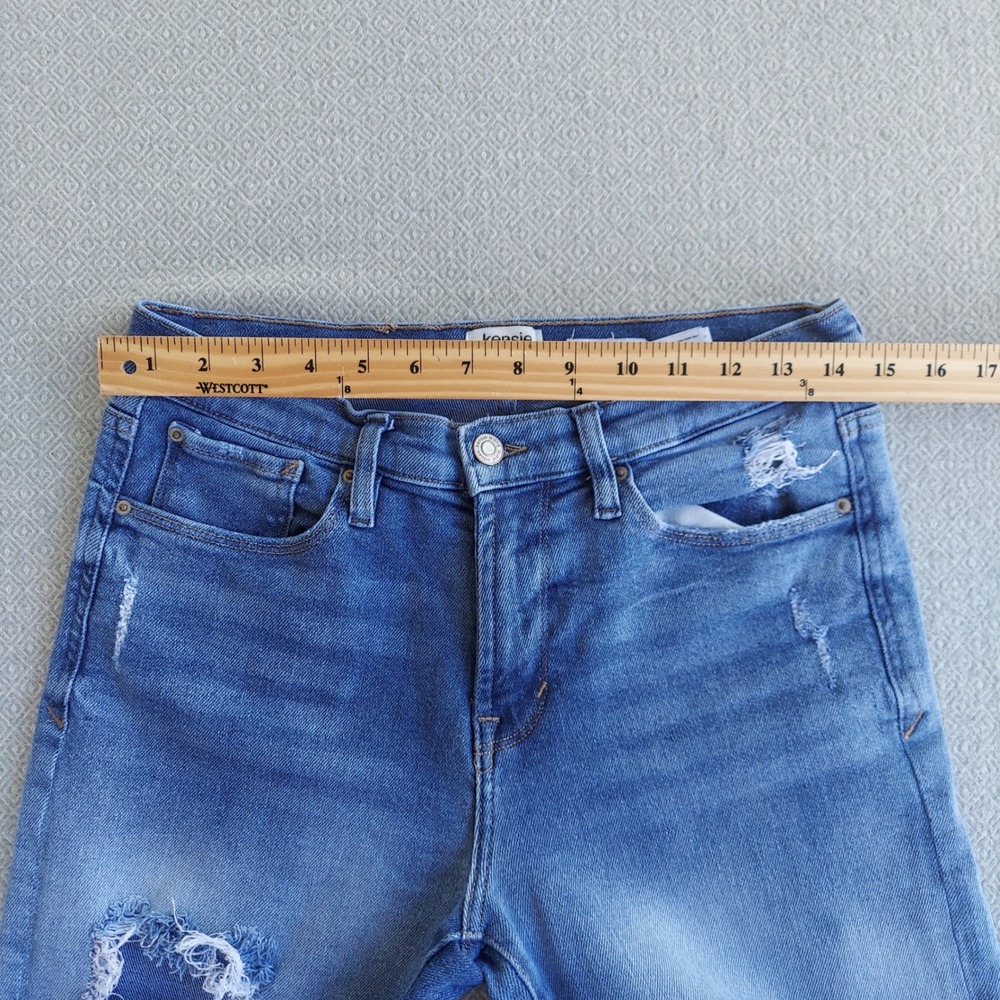 Kensie Jeans Women 6/28 Blue The Slim Vintage Luxe Distressed Ripped - Picture 4 of 6